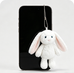 The Bunny AI plush phone charm