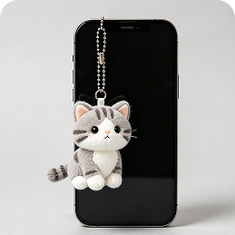 The Cat AI plush phone charm