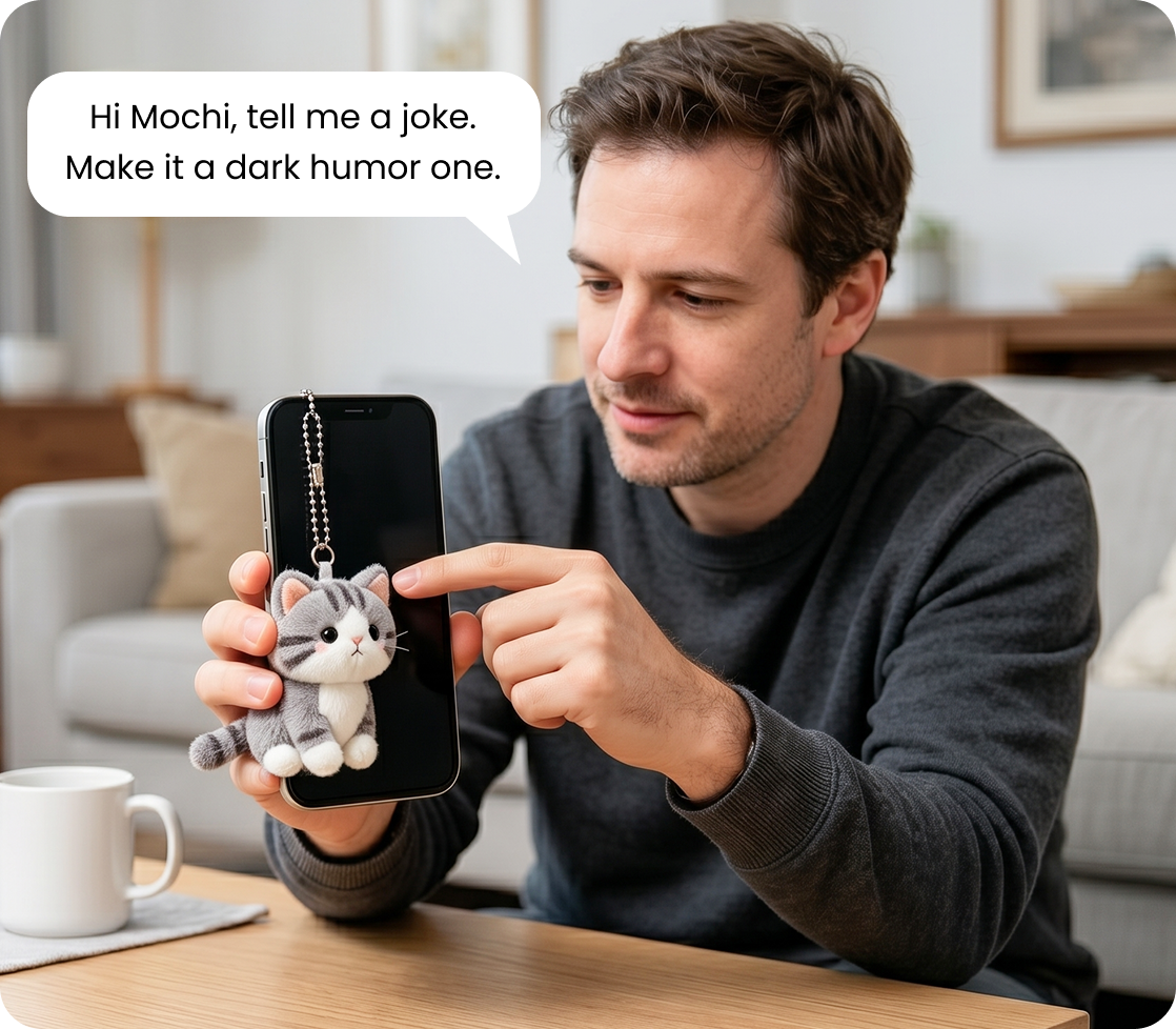PocketPal with a man at home